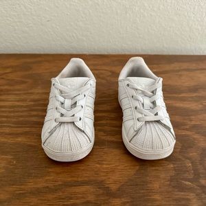 Kids Adidas All White Slip on Sneakers - Size: 8K